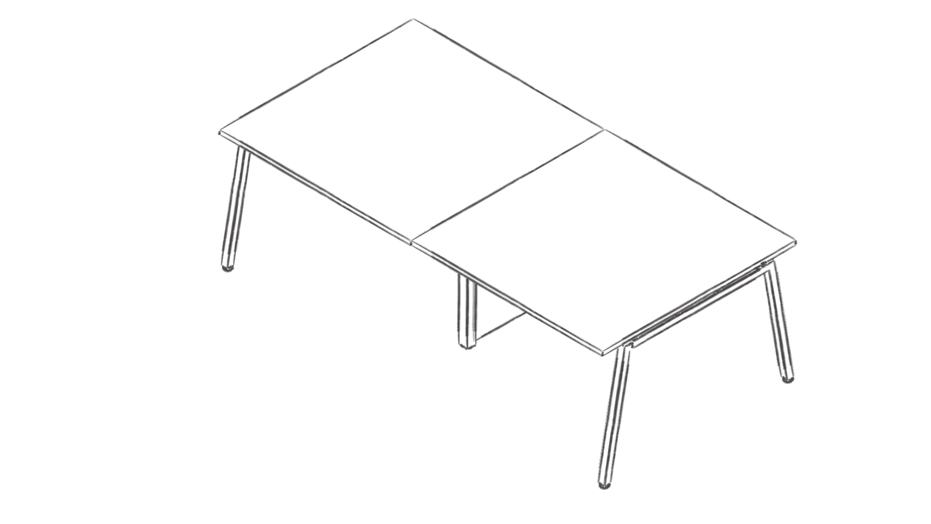 Dibujo tipo CAD de escritorios y mesas de oficina en chile